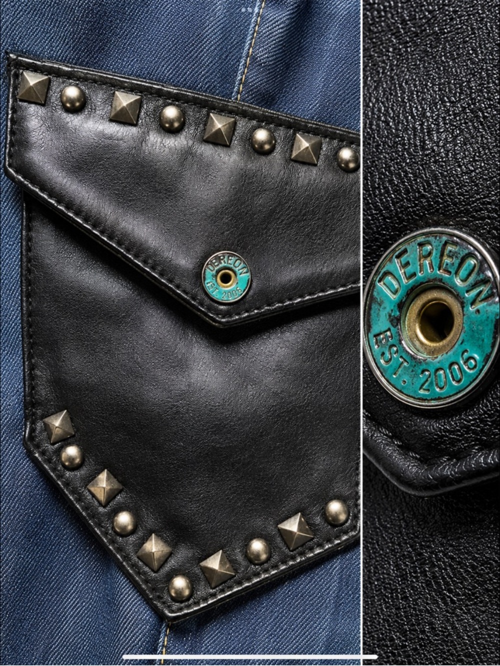 Y2K McBling Capri Jeans Studded Leather Pocket House of Deréon 14W - Picture 11 of 13